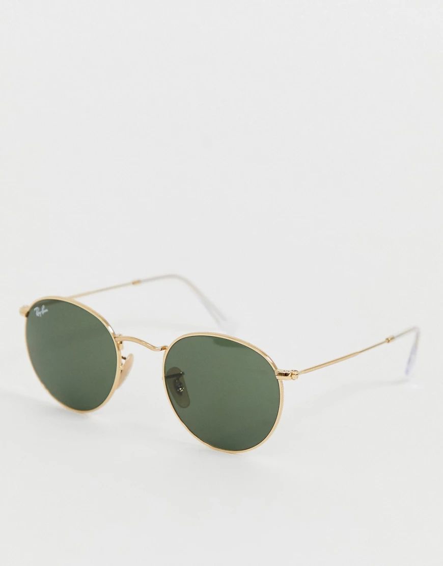 Ray-Ban round metal sunglasses 0rb3447-Gold | ASOS (Global)
