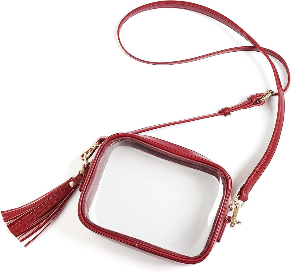 Yarnic Stadium Approved PVC Crossbody Purse - Small Clear Bag with Adjustable Shoulder Strap | Amazon (US)