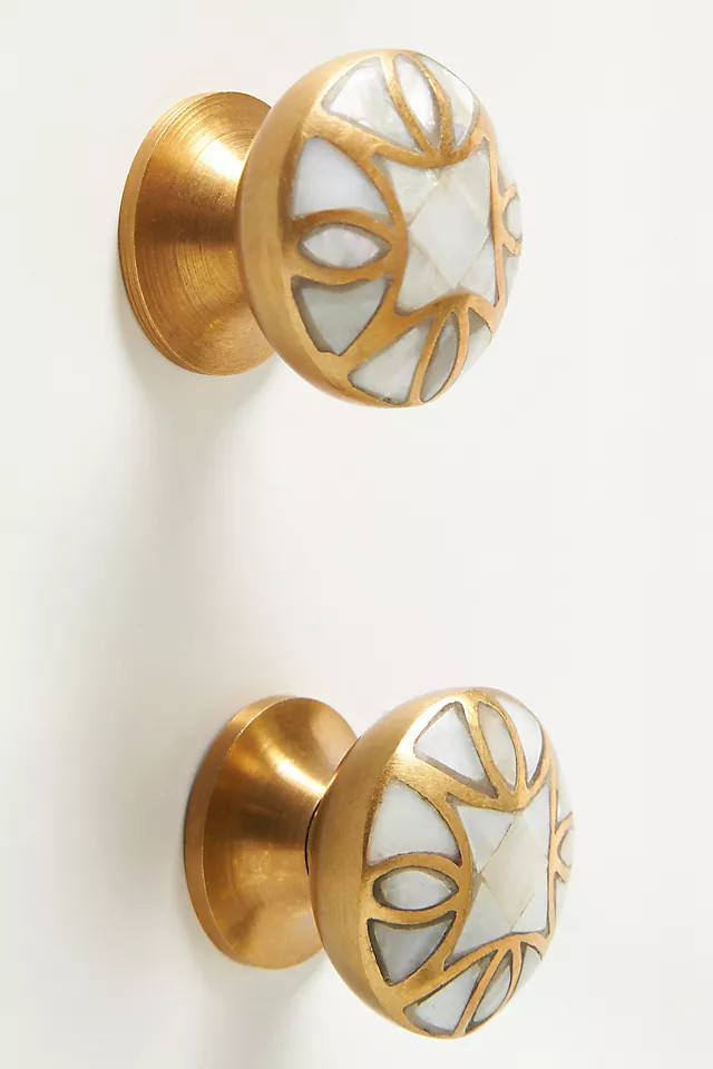 Mother-Of-Pearl Knobs, Set of 2 | Anthropologie (US)