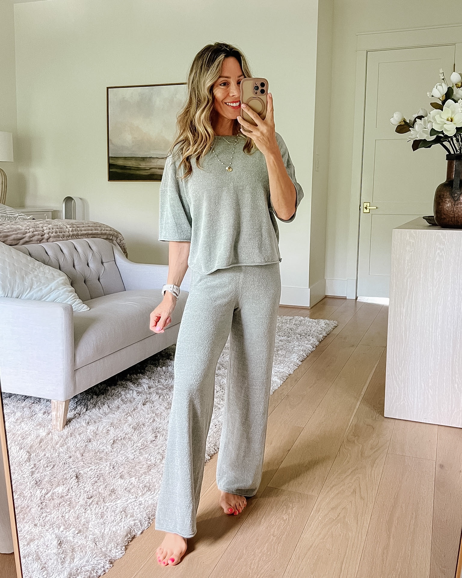 Barefoot Dreams pajama set on NSale 😍 Of course this had to come home with me 😴☁️

PJ Fit: I’m wearing an XS

#LTKPetite #LTKOver40 #LTKgrwm