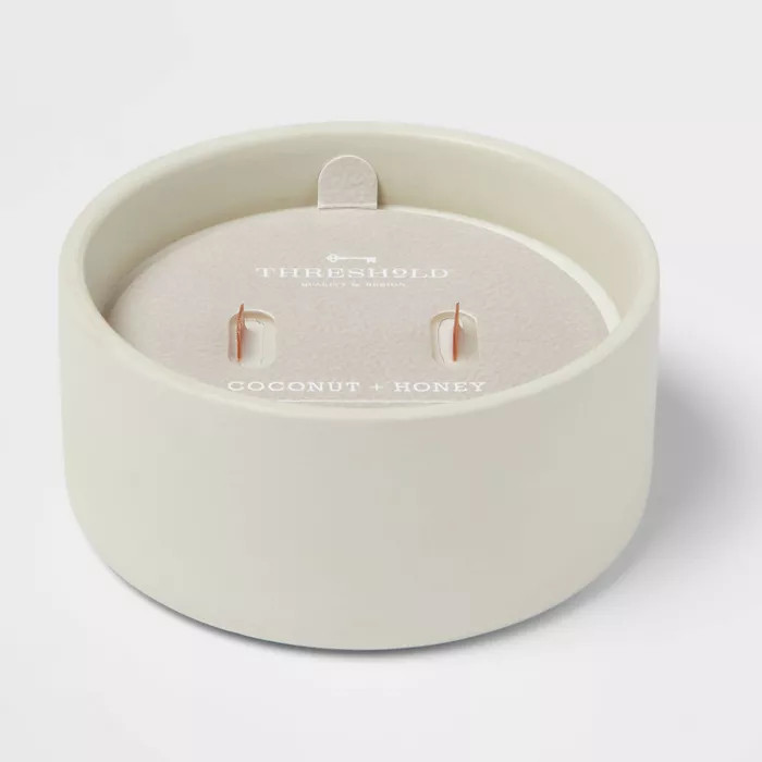 8oz Gray Matte Ceramic 2-Wick Candle Coconut and Honey - Threshold™ | Target