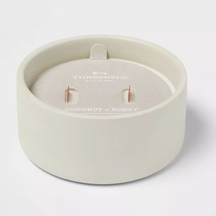 8oz Gray Matte Ceramic 2-Wick Candle Coconut and Honey - Threshold&#8482; | Target