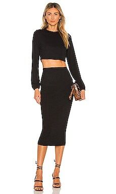 superdown Lena Midi Set in Black from Revolve.com | Revolve Clothing (Global)