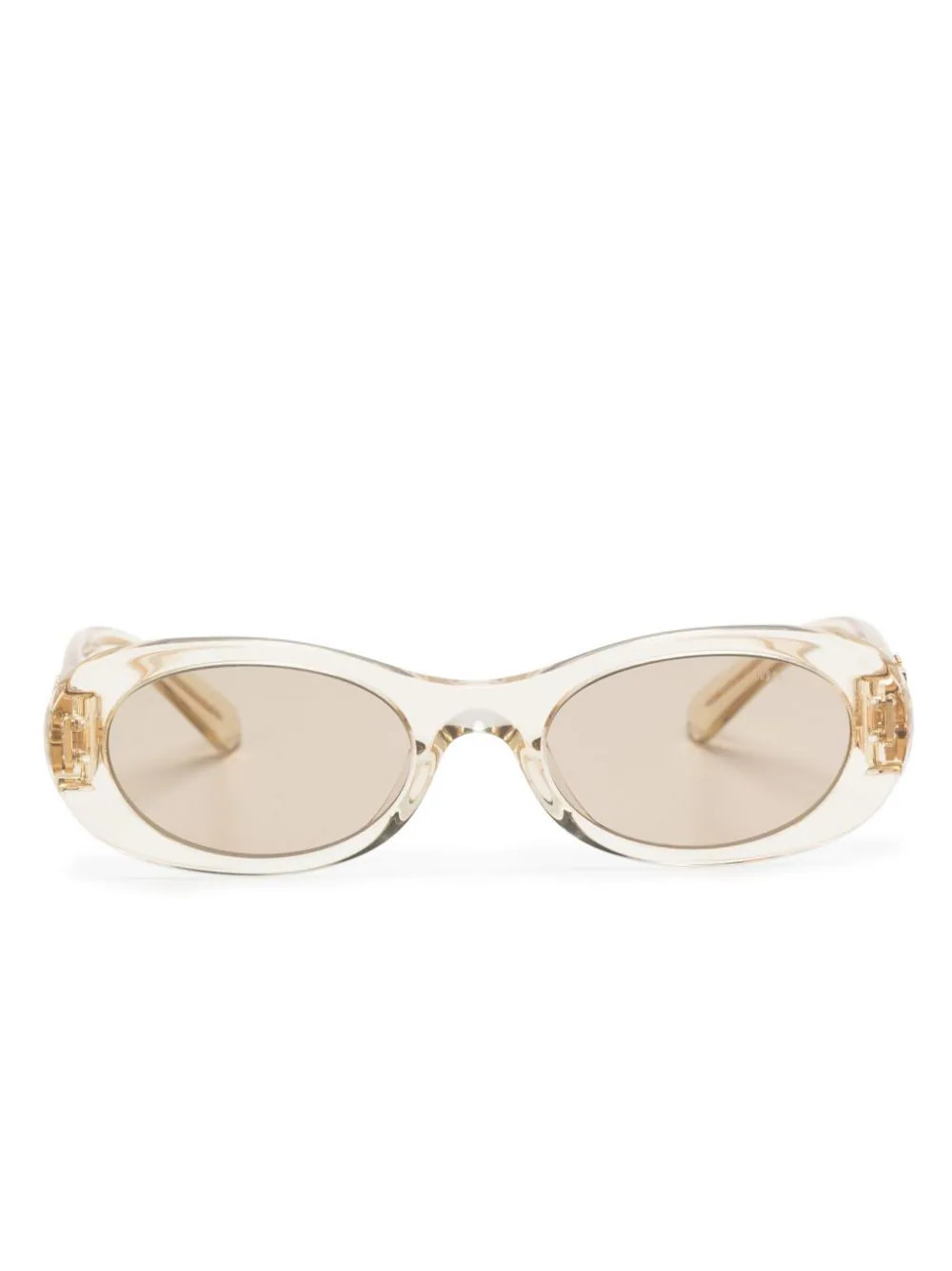Miu Miu Eyewear Miu Glimpse oval-frame sunglasses - Yellow | Farfetch Global
