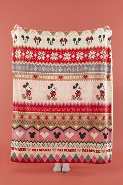 Disney Mickey & Minnie Fair Isle Throw Blanket | Forever 21 | Forever 21 (US)