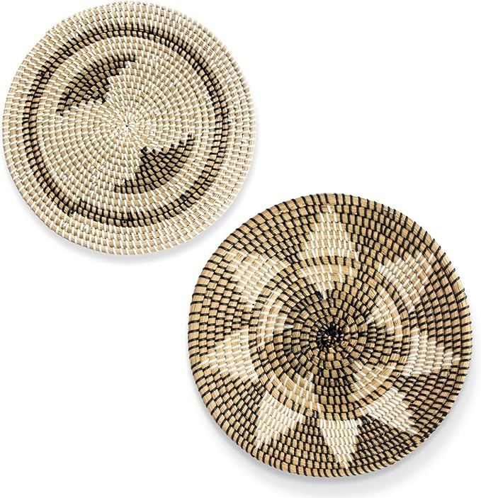 HNCmua Woven Basket Wall Decor Set - Rattan Wall Decor - Wicker Wall Art - Woven Fruit Basket - S... | Amazon (US)