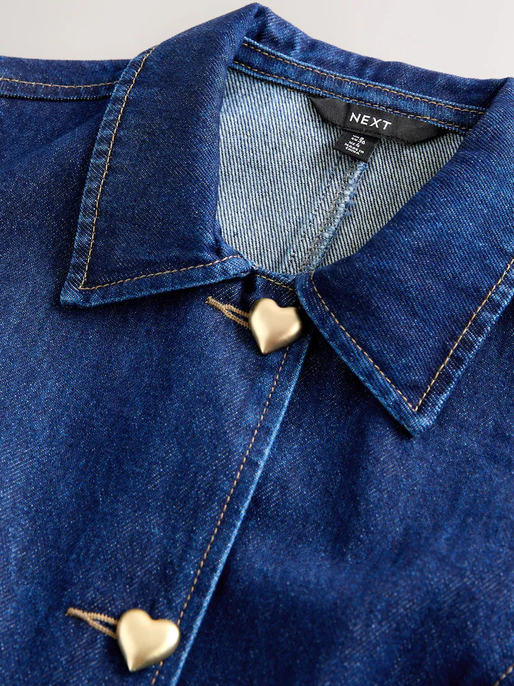 Rinse - Figurbetonte Denim-Weste mit Herzknöpfen 100% Baumwolle | Next EU