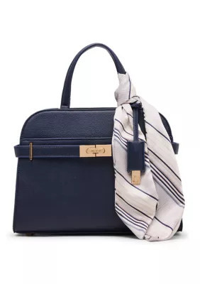 Anne Klein Medium Satchel Bag with Accent Scarf | Belk