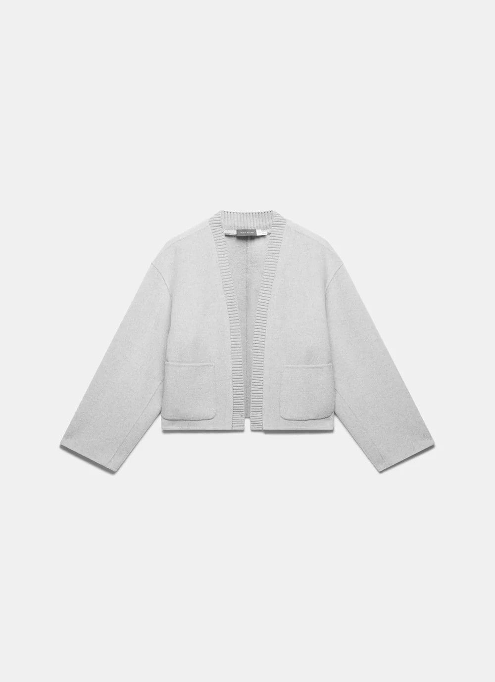 Grey Wool Blend Boxy Jacket | Mint Velvet