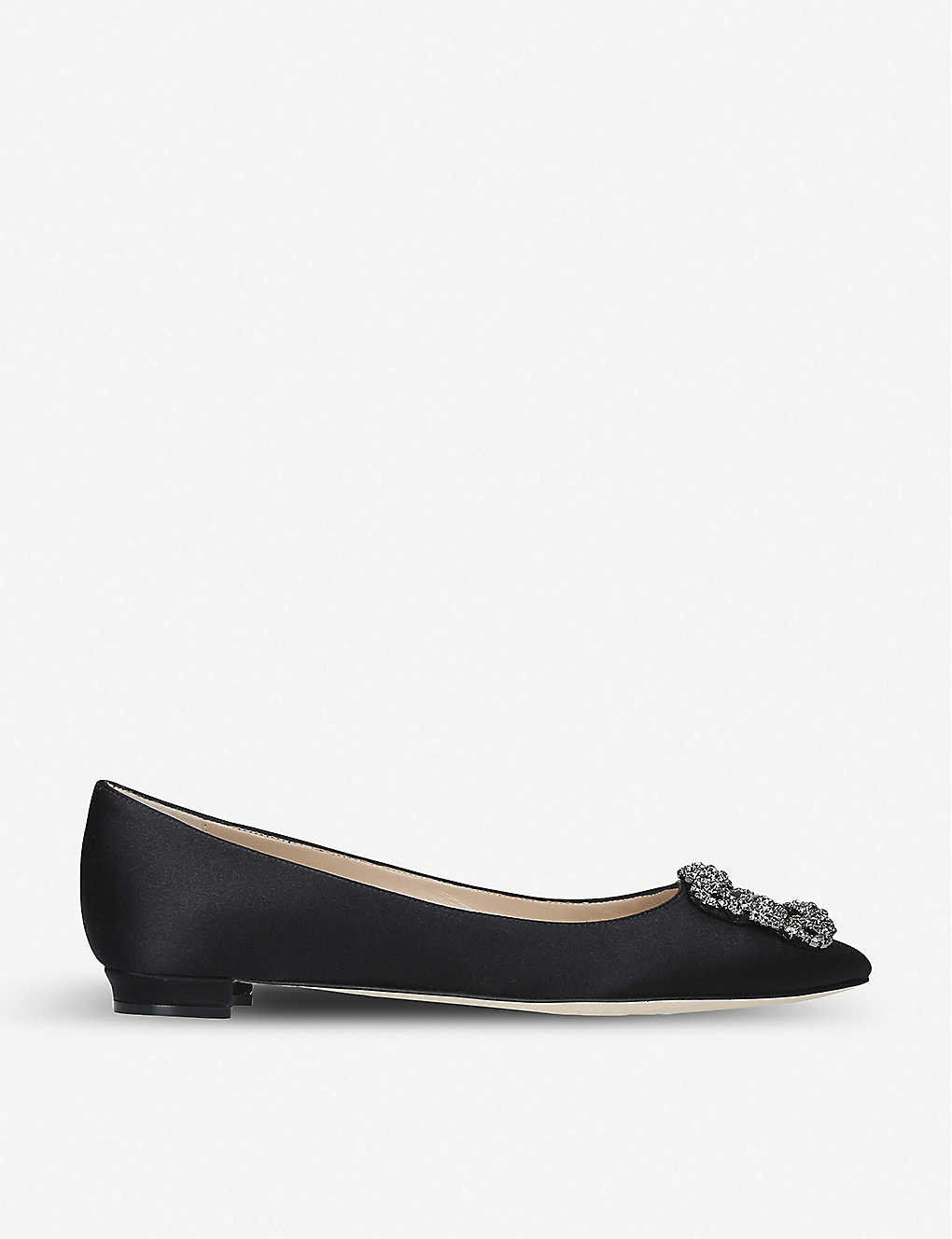 MANOLO BLAHNIK Hangisi satin flats | Selfridges