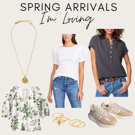 Spring arrivals I love 
White top
Blouse 
Necku
Flowered blouse 
Sneakers 
Ring set 

#LTKFind #LTKstyletip