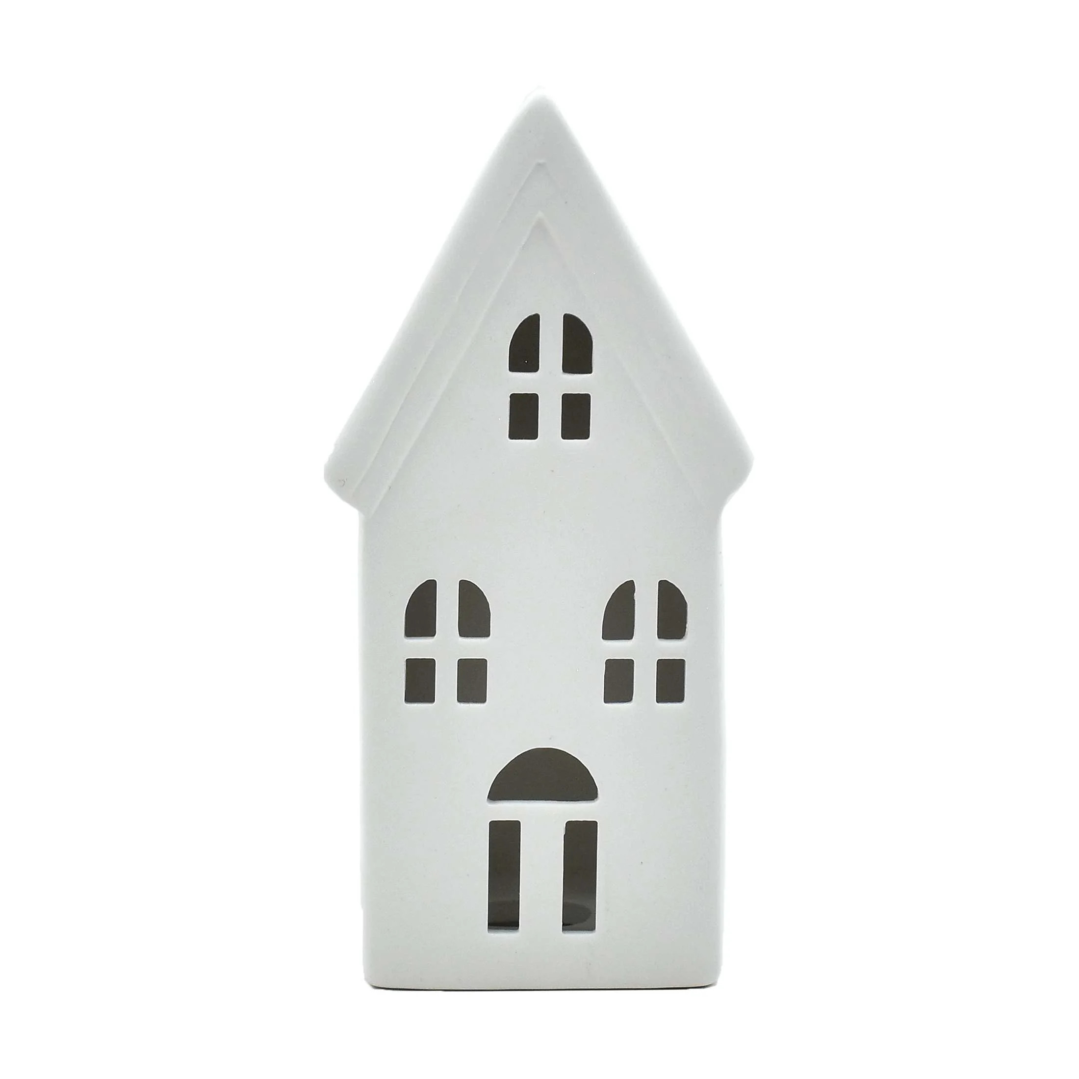 Holiday Time Christmas White Ceramics House Decor DIY Craft, 6.8" | Walmart (US)