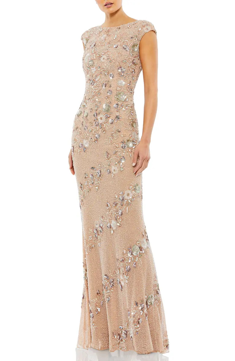 Mac Duggal Floral Beaded Column Gown | Nordstrom | Nordstrom