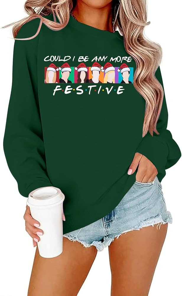Christmas Sweatshirt Women Out Here Looking Like A Snack Shirt Farm Christmas Tree Pullover Casua... | Amazon (US)
