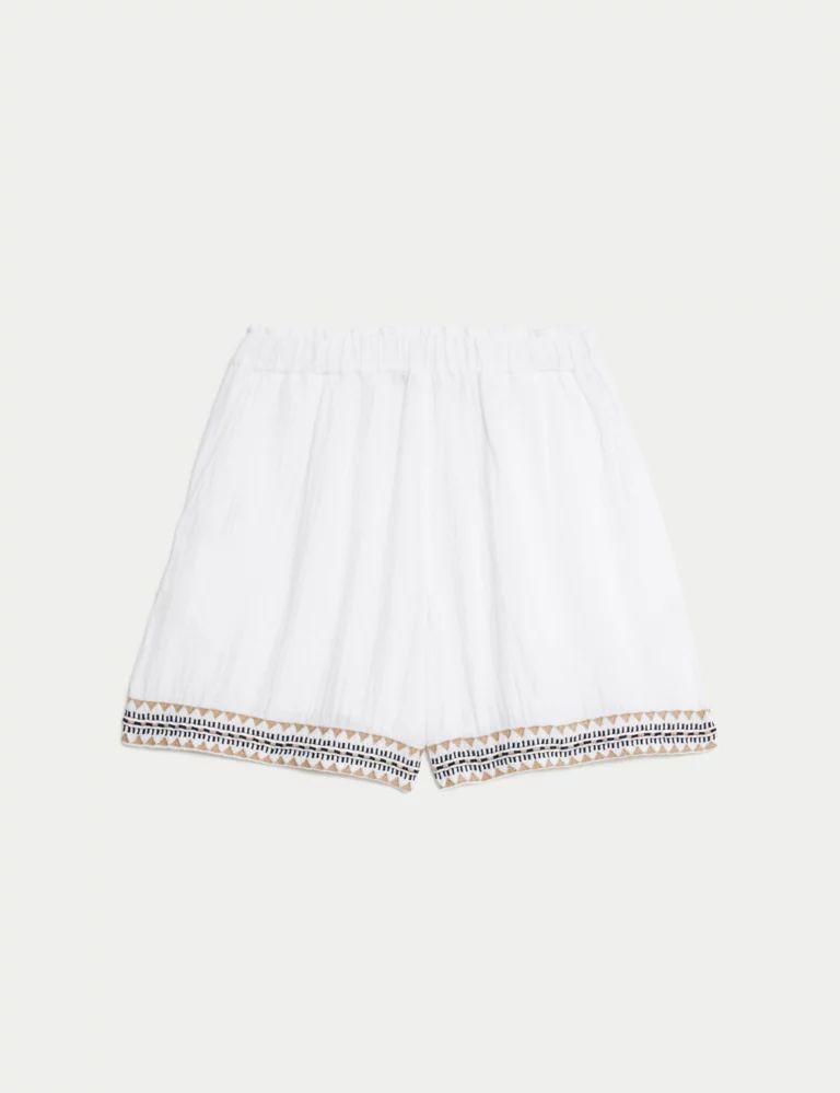 Pure Cotton Embroidered Beach Shorts | Marks & Spencer (UK)