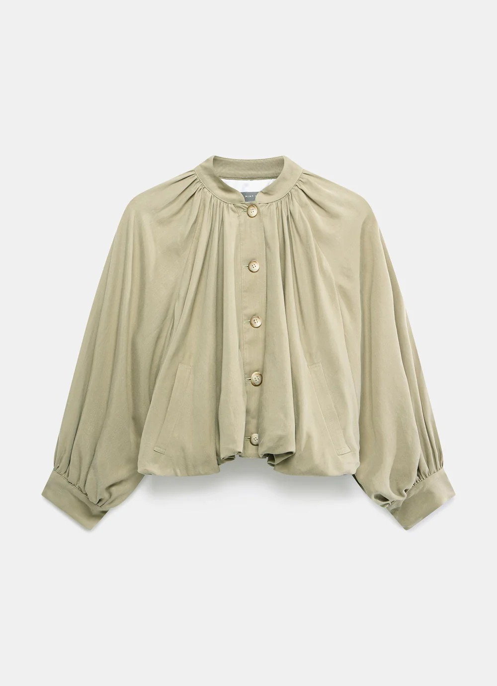 Khaki Bubble Hem Jacket | Mint Velvet