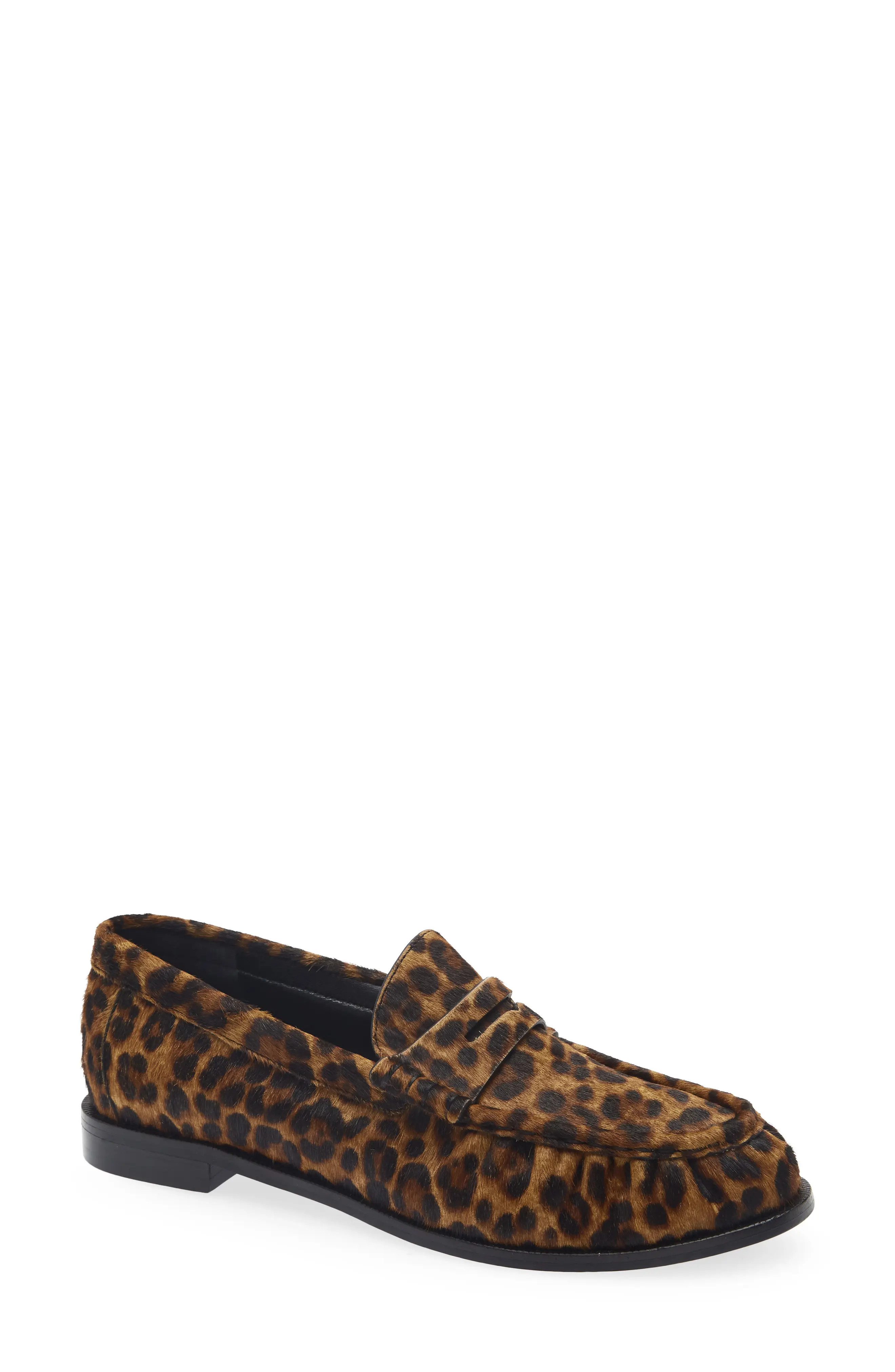 rag & bone Lexi Penny Loafer in Leopard Hair Calf at Nordstrom, Size 36 | Nordstrom