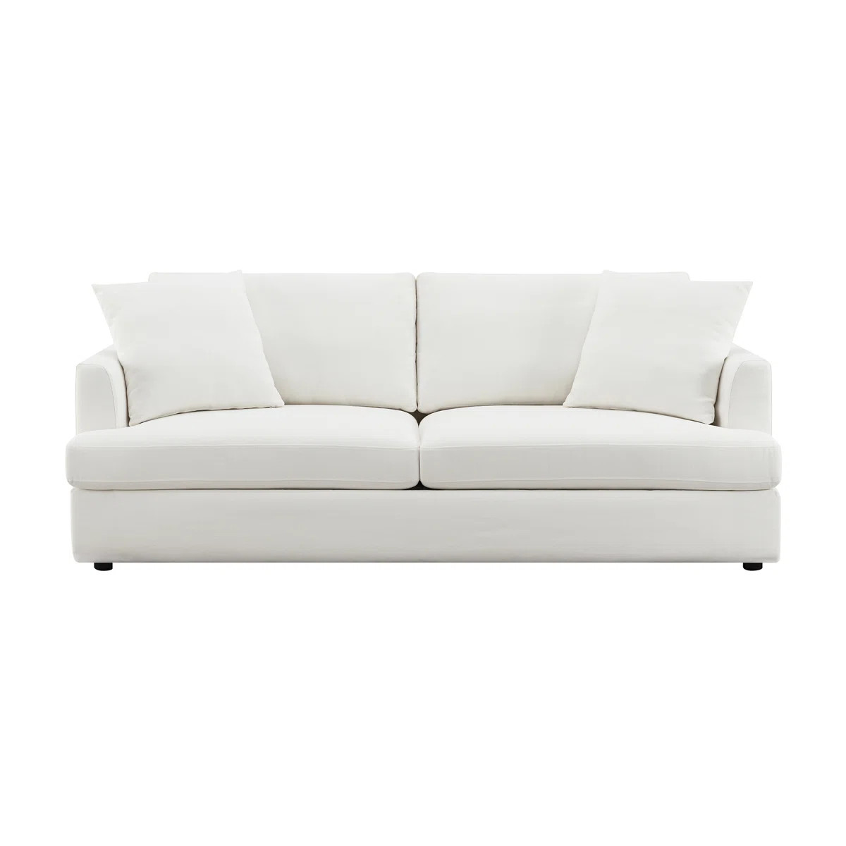 Square Arm Washable Covers Upholstered Slipcovered Sofa | Wayfair North America