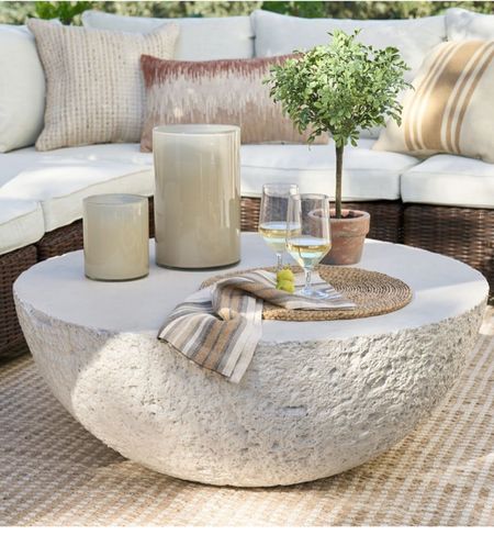 Gorgeous outdoor coffee table!  Concrete outdoor table, patio decor

#LTKSeasonal #LTKstyletip #LTKhome