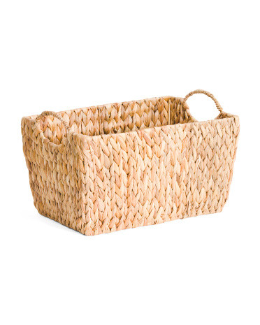 Water Hyacinth Rectangular Tapered Basket | TJ Maxx