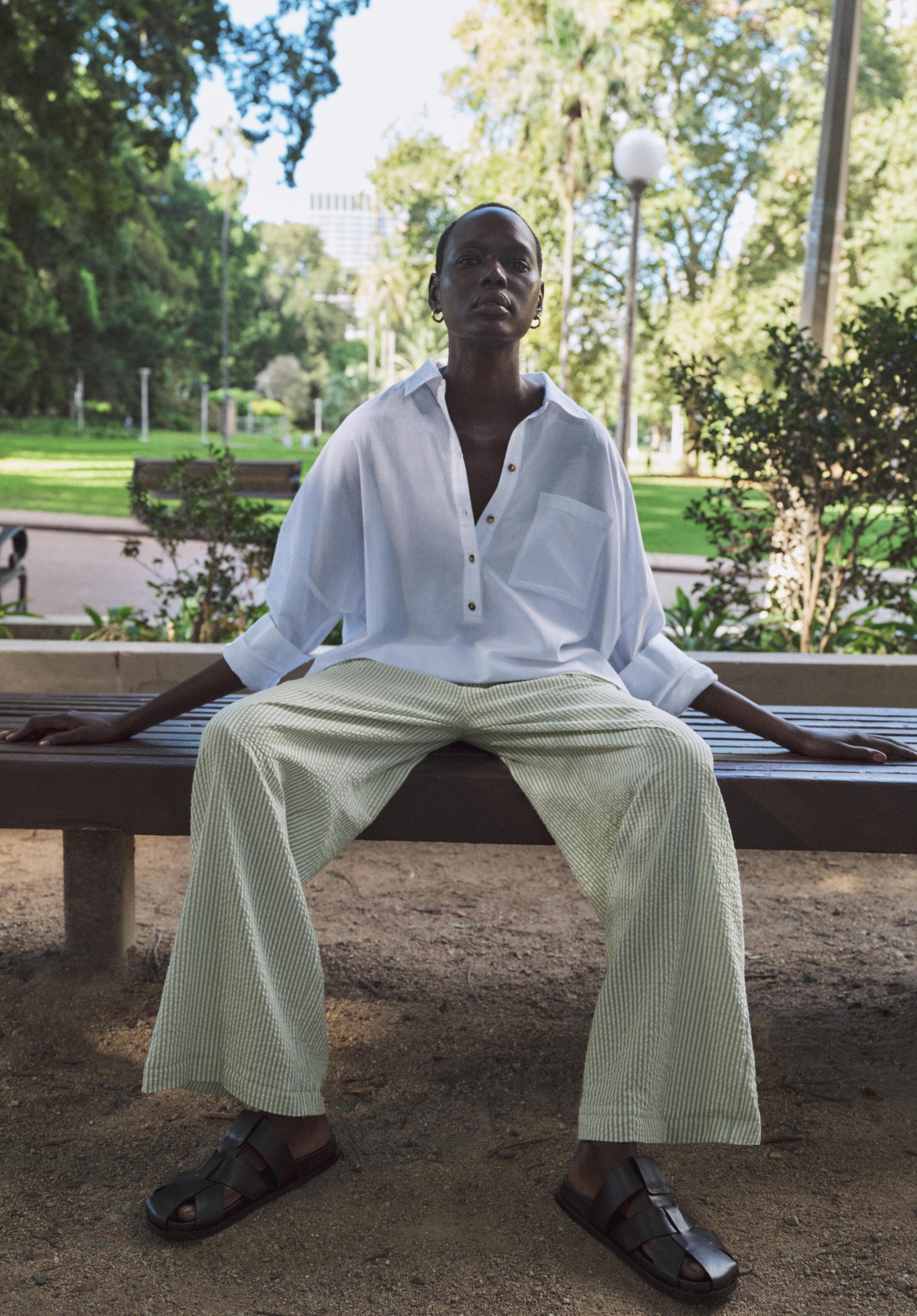 Sabrina Stripe Beach Trousers | Hush UK