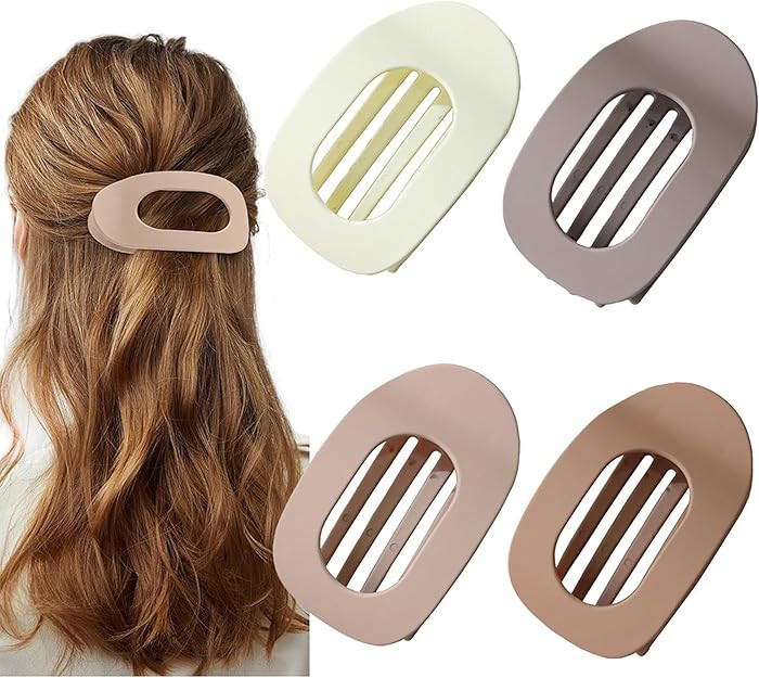 Flat Hair Clips For Women, Large French Flat Claw Clips, Strong Fixation, Comfortable And Versati... | Amazon (US)