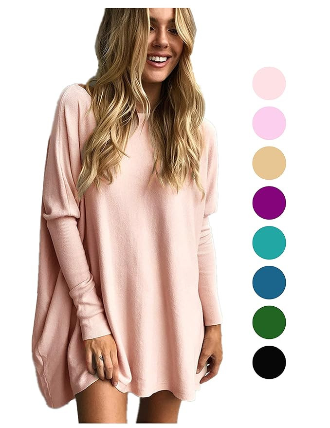LIYOHON Women's Tunic Tops for Leggings Casual Oversized Shirts Batwing Long Sleeve Loose Fitting... | Amazon (US)