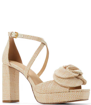 Maddy Rose Woven Flower Platform Block Heel Dress Sandals | Dillard's