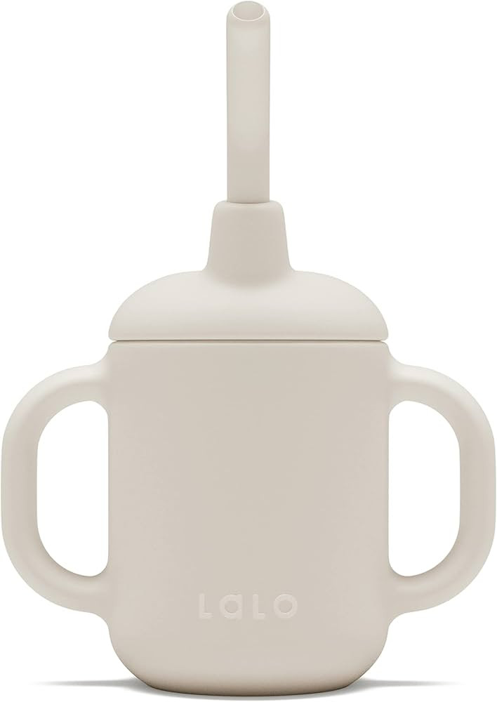 Lalo Little Cup, Non-Toxic Silicone Straw Cup with Handles - Baby and Toddler Sippy Cup - Mini Cu... | Amazon (US)