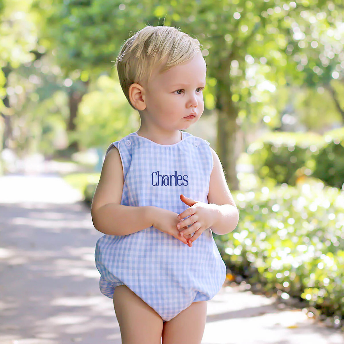 Pastel Blue Gingham Sun Bubble | Classic Whimsy