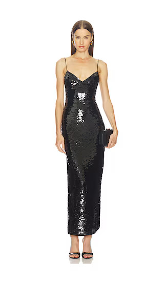 Amara Midi Dress in Black | Revolve Clothing (Global)