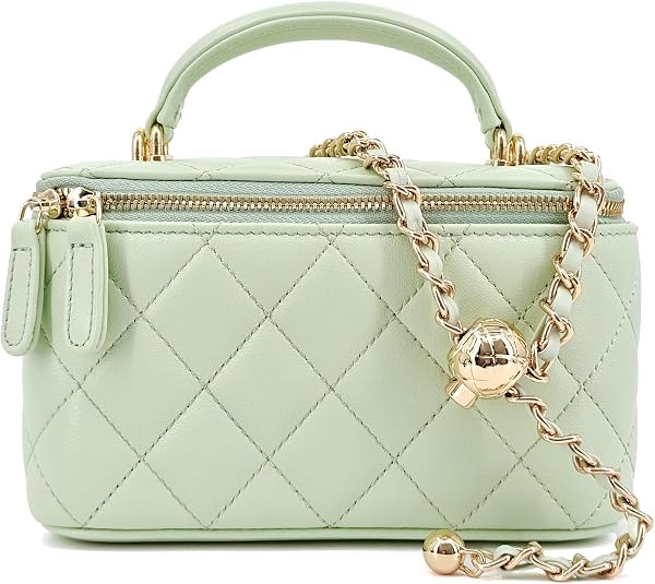 M-ioi-M Small Mini Quilted Lambskin Vanity Purse Crossbody Bag for Women | Amazon (US)