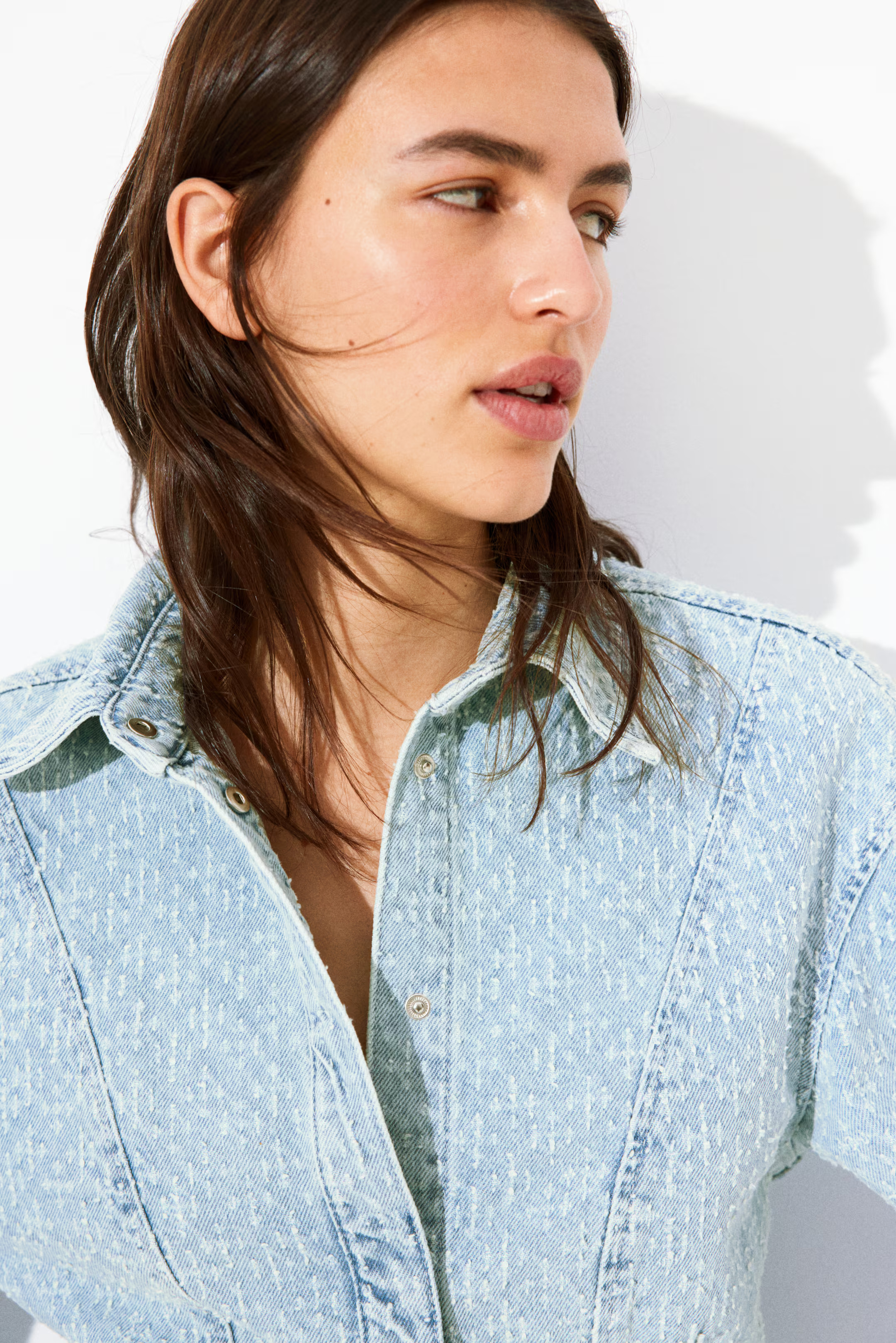 Bouclé denim shirt | H&M (UK, MY, IN, SG, PH, TW, HK)