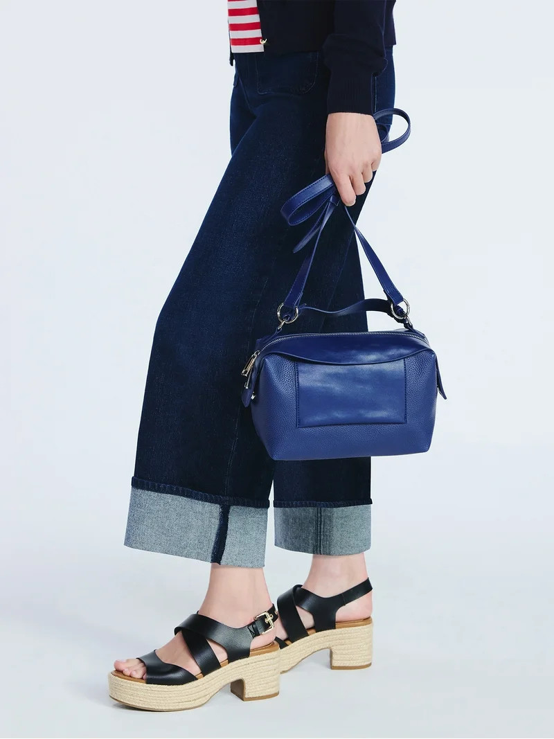 Free Assembly Women's Faux Leather Crossbody Handbag, Denim Blue | Walmart (US)