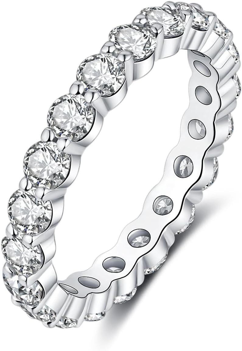 IMOLOVE Moissanite Wedding Band for Women 3mm Full Eternity Ring 2.2 CT | Amazon (US)