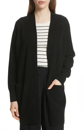 Women's Vince Open Front Cashmere Long Cardigan, Size Small - Black | Nordstrom