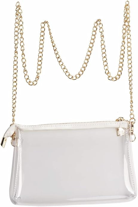 Y&R Direct Small Clear Bag Crossbody Bag Clear Purse Clear Clutch Stadium Approved PVC Purse | Amazon (US)