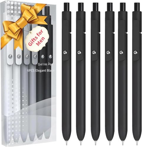 Vanhench 6PCS Elegant Black Gel Pens, Cool Construction Accessories for Dad Boyfriend, Birthday Gifts for Men/Him (6PCS Elegant Black) | Amazon (US)