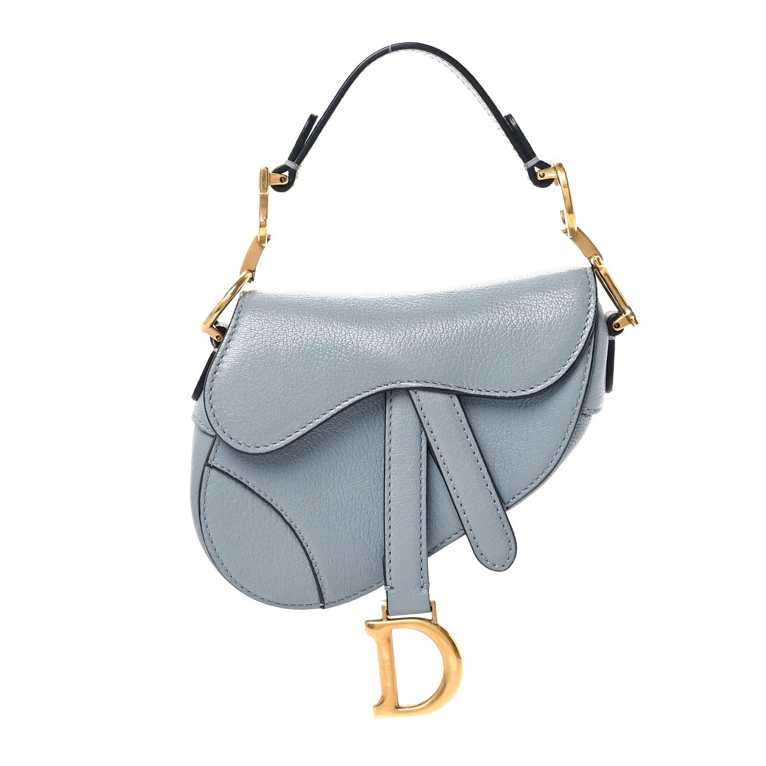 Goatskin Micro Saddle Bag Cloud Blue | FASHIONPHILE (US)