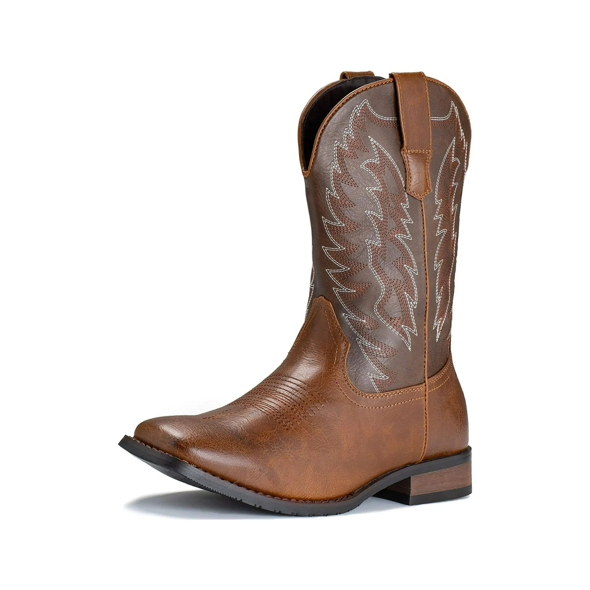 IUV Cowboy Boots For Men Western Boot Durable Classic Embroidered Square Toe Traditional Boots | Walmart (US)