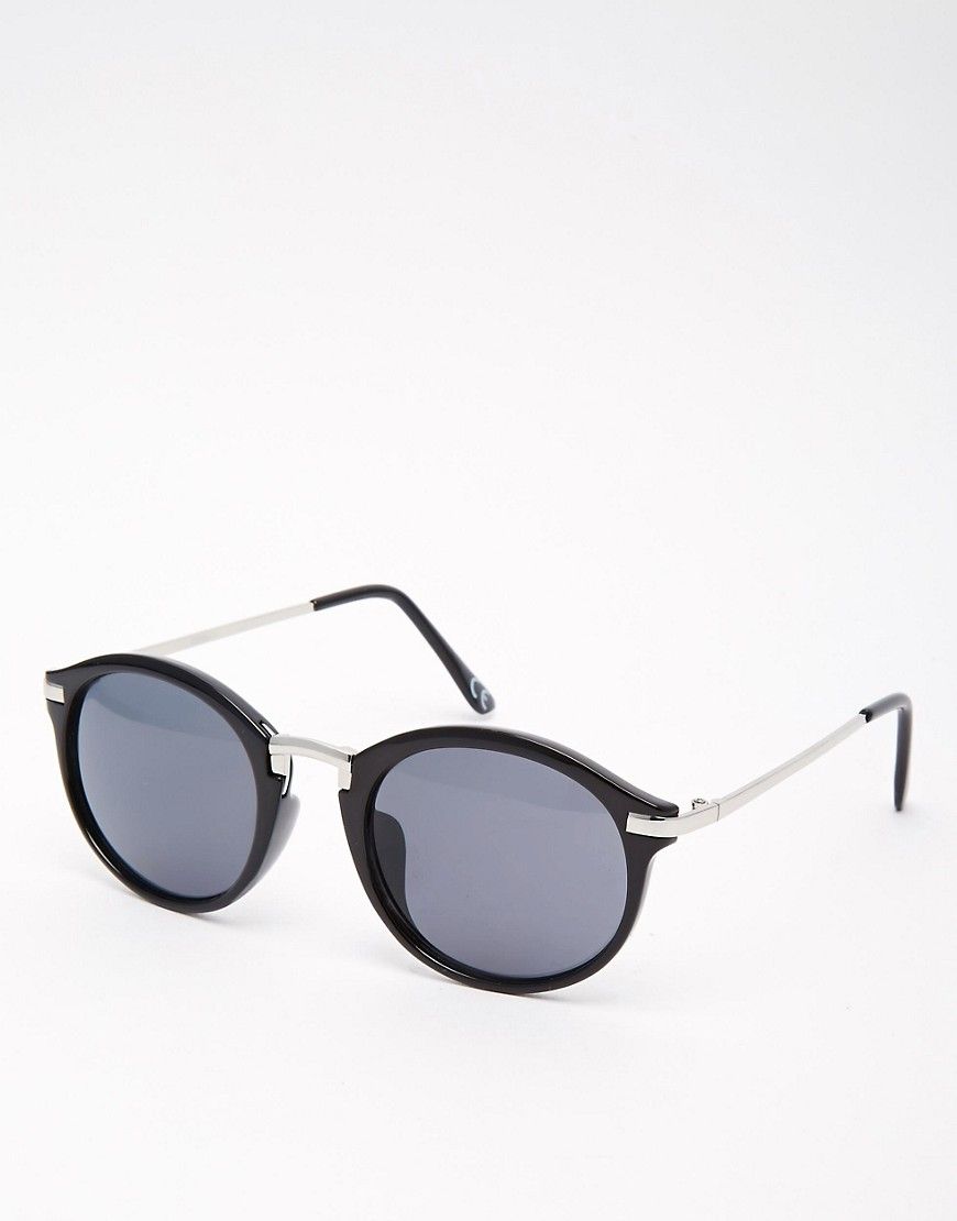 ASOS Round Sunglasses with Metal Nose Bridge and Arms | ASOS UK