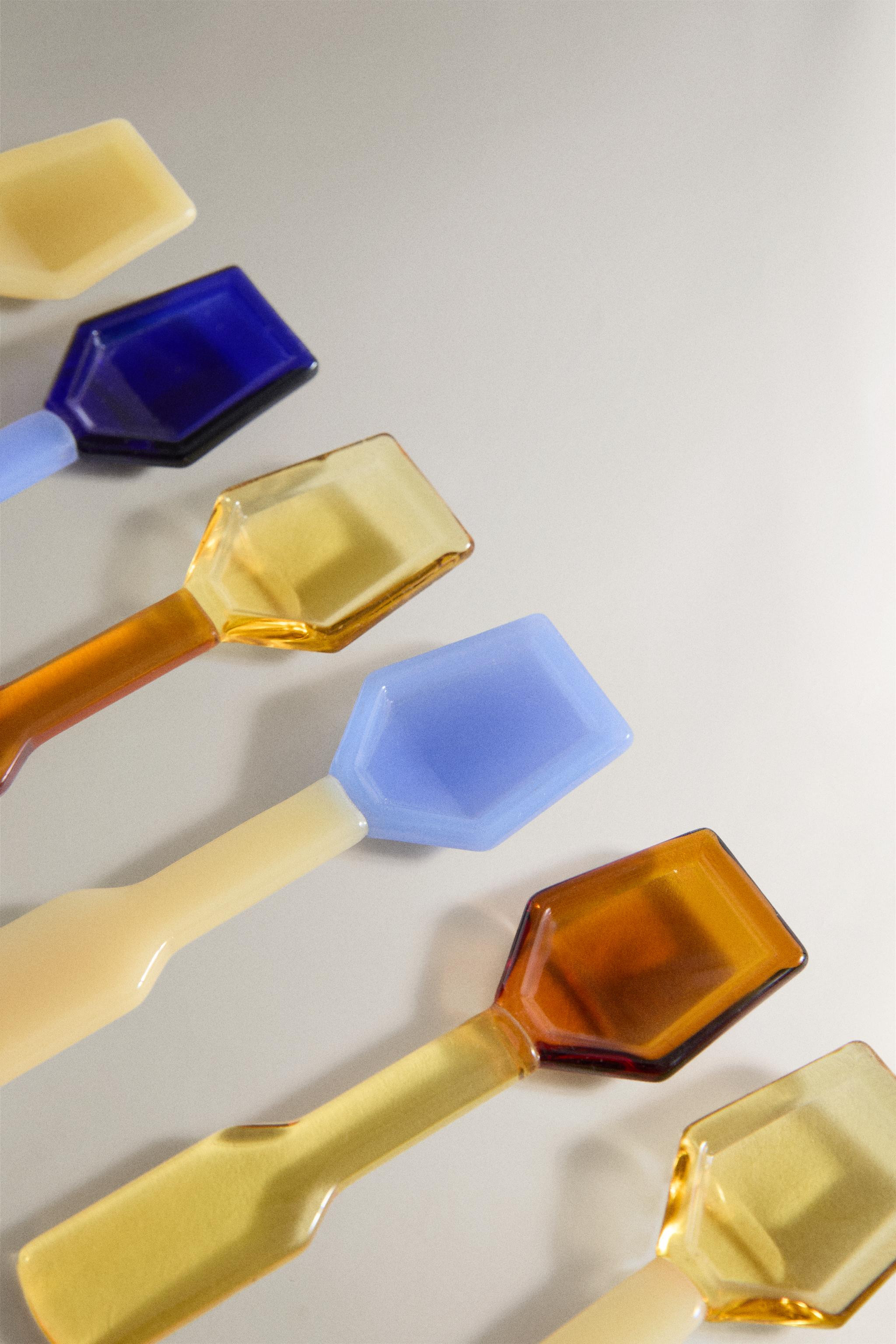 COLORED BOROSILICATE GLASS ICE CREAM SPOON SET (SET OF 6) | Zara US