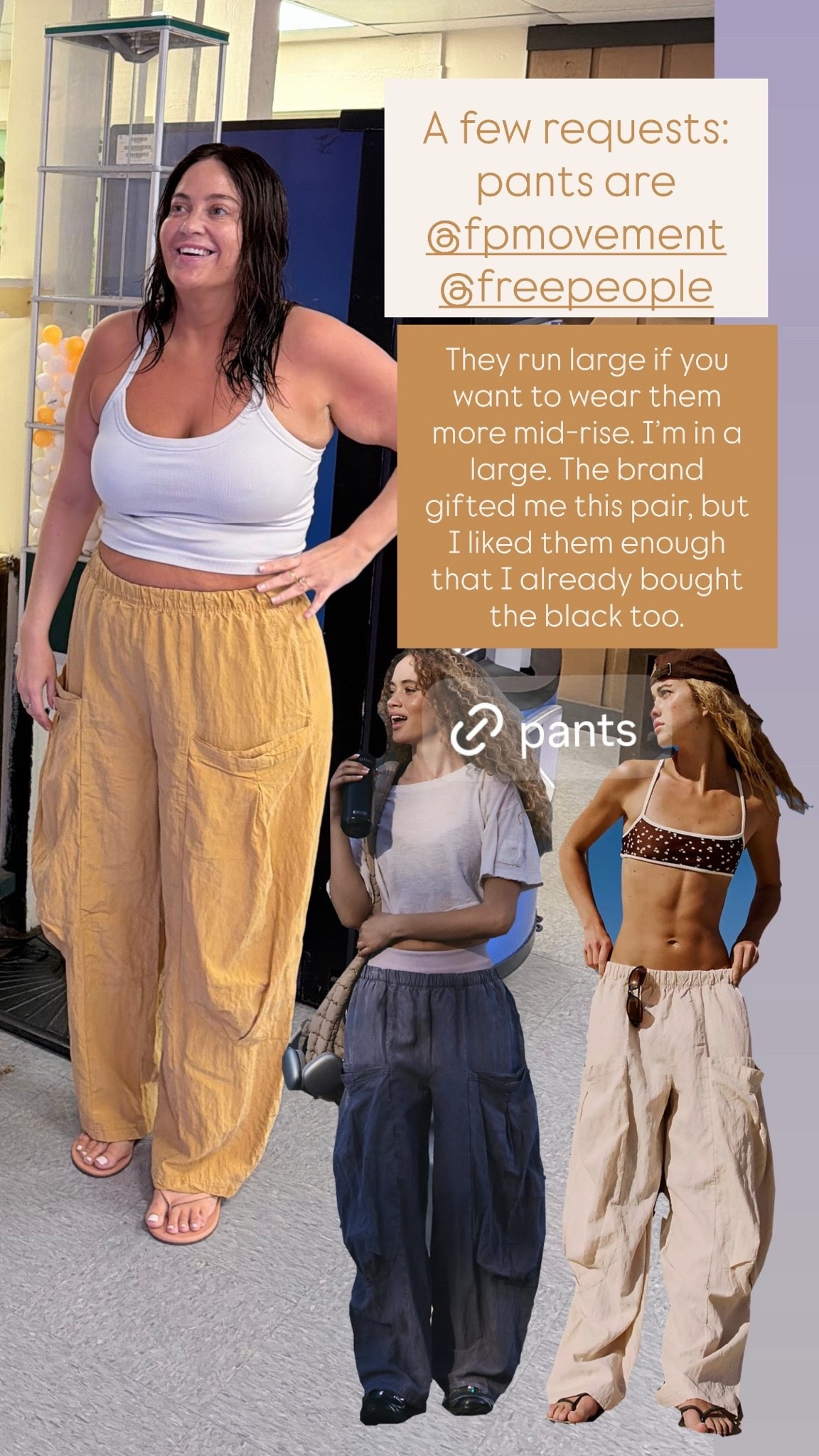 Got some questions on these pants when I posted this picture to our stories! They run a little large if you want to wear them mid-rise. I’m wearing size L.

#LTKMidsize