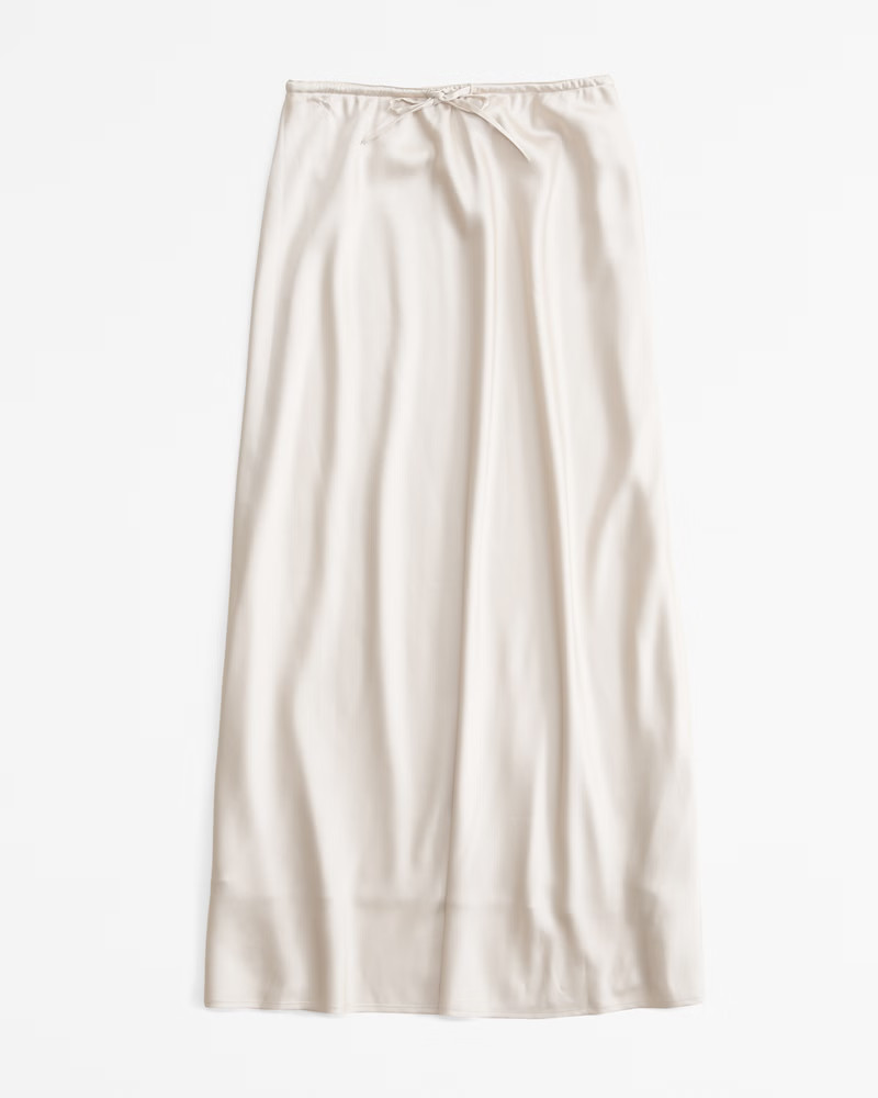 Women's Mid Rise Satin Maxi Skirt | Women's Bottoms | Abercrombie.com | Abercrombie & Fitch (US)