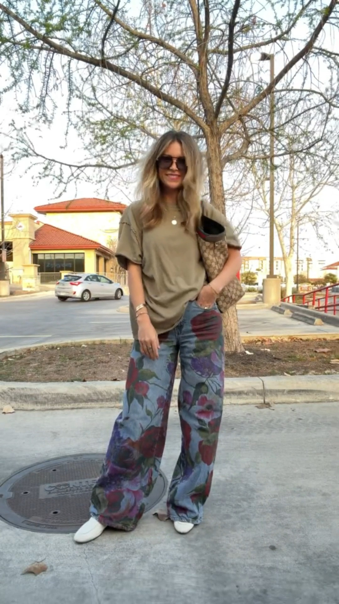 Spring outfit 

Free people oversized tee size XS 
Avec Les filles floral jeans size 25
Gucci slip on loafers
Gucci tote
Amazon sunglasses 🕶️ 

🔍: casual outfit, ootd, Avec les filles floral jeans, free people top, Amazon sunglasses, Gucci loafers, Gucci tote, spring style, petite style, moms over 40 style, Texas content creator 

#LTKPetite #LTKootd #LTKOver40