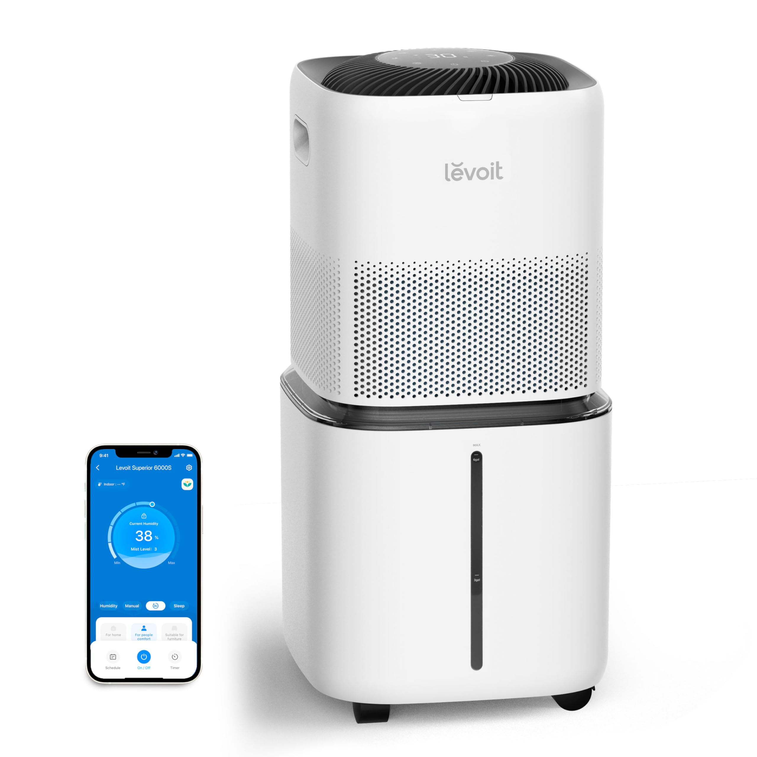 LEVOIT Superior 6000S Smart Evaporative Humidifiers for Home Whole House up to 3000ft², 6 Gal, L... | Amazon (US)