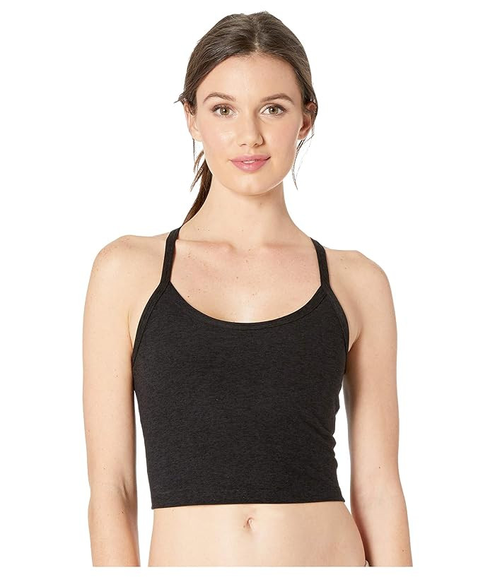 Beyond Yoga Spacedye Slim Racerback Cropped Tank Top (Darkest Night) Women's Sleeveless | Zappos