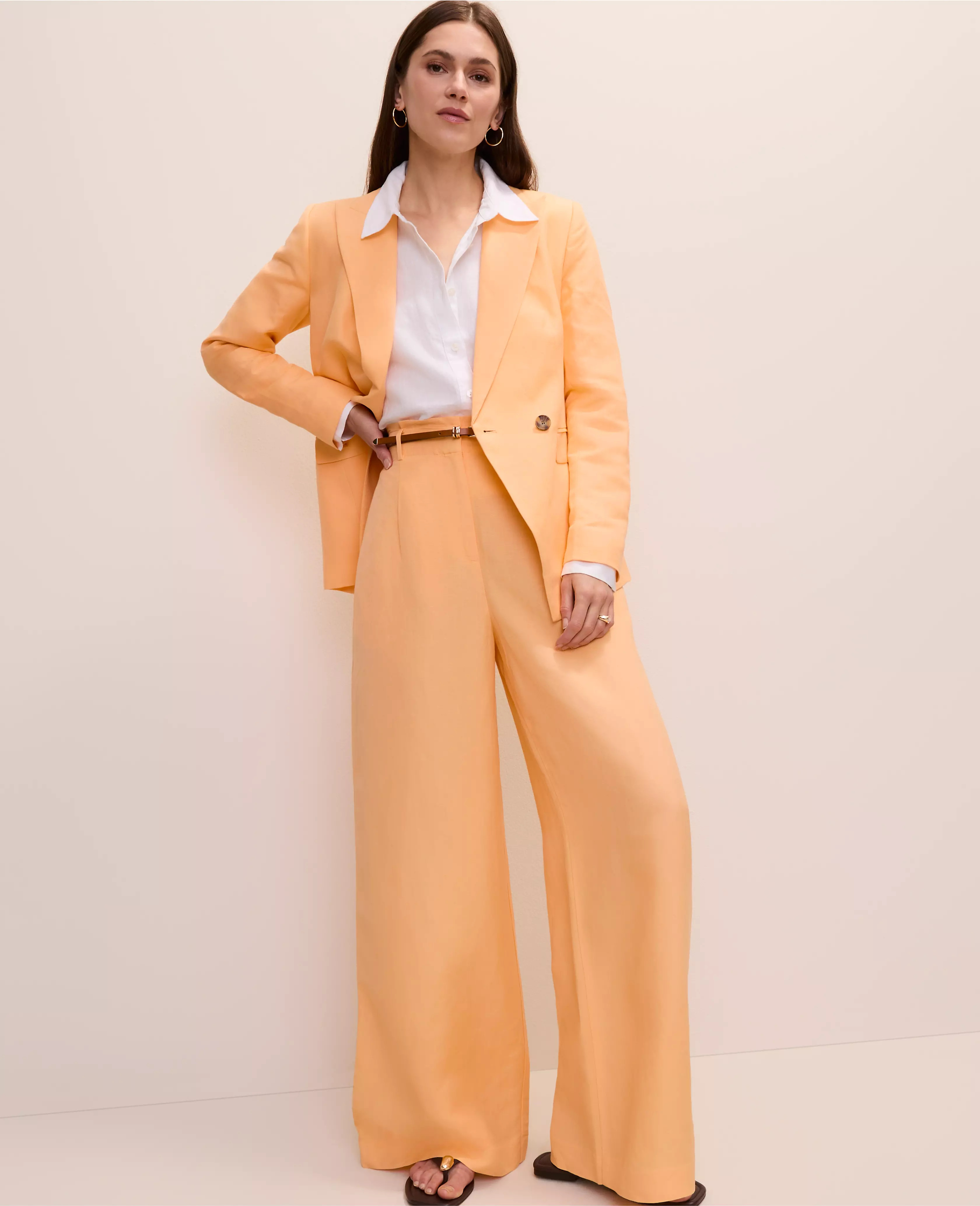 Paperbag Pant in Linen Blend | Ann Taylor
