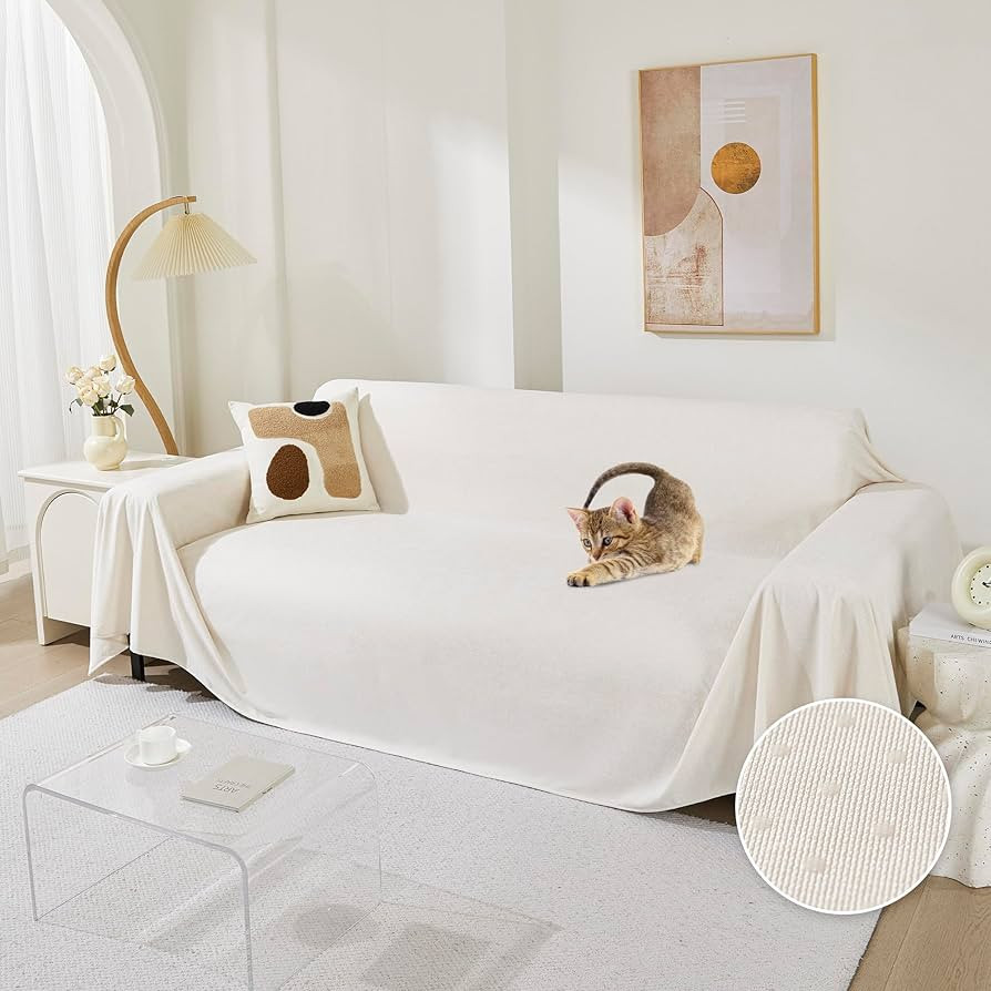 MEETSKY Couch Cover for 3 Cushion Cat Scratch Proof Couch Protector Washable Anti-Slip Sofa Cover... | Amazon (US)