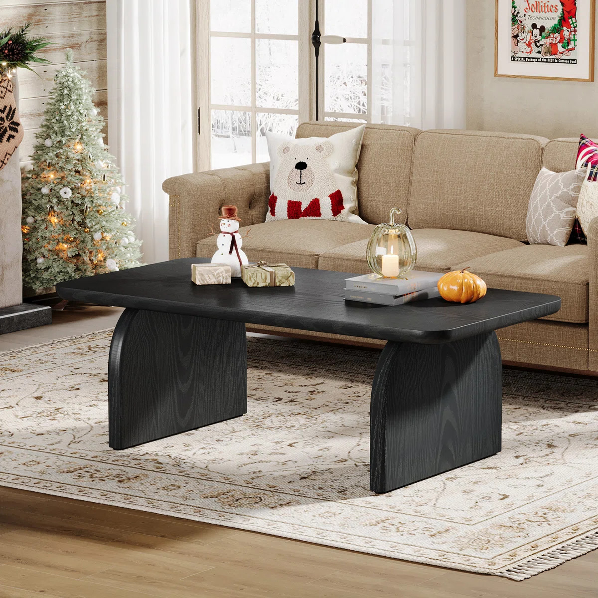 Wolbach 47-Inch Farmhouse Wood Coffee Table, Rectangle Center Table for Living Room | Wayfair North America